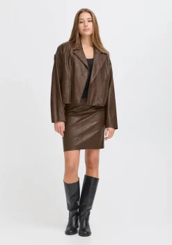 DAMES ICHI LEER/SUEDE JACK