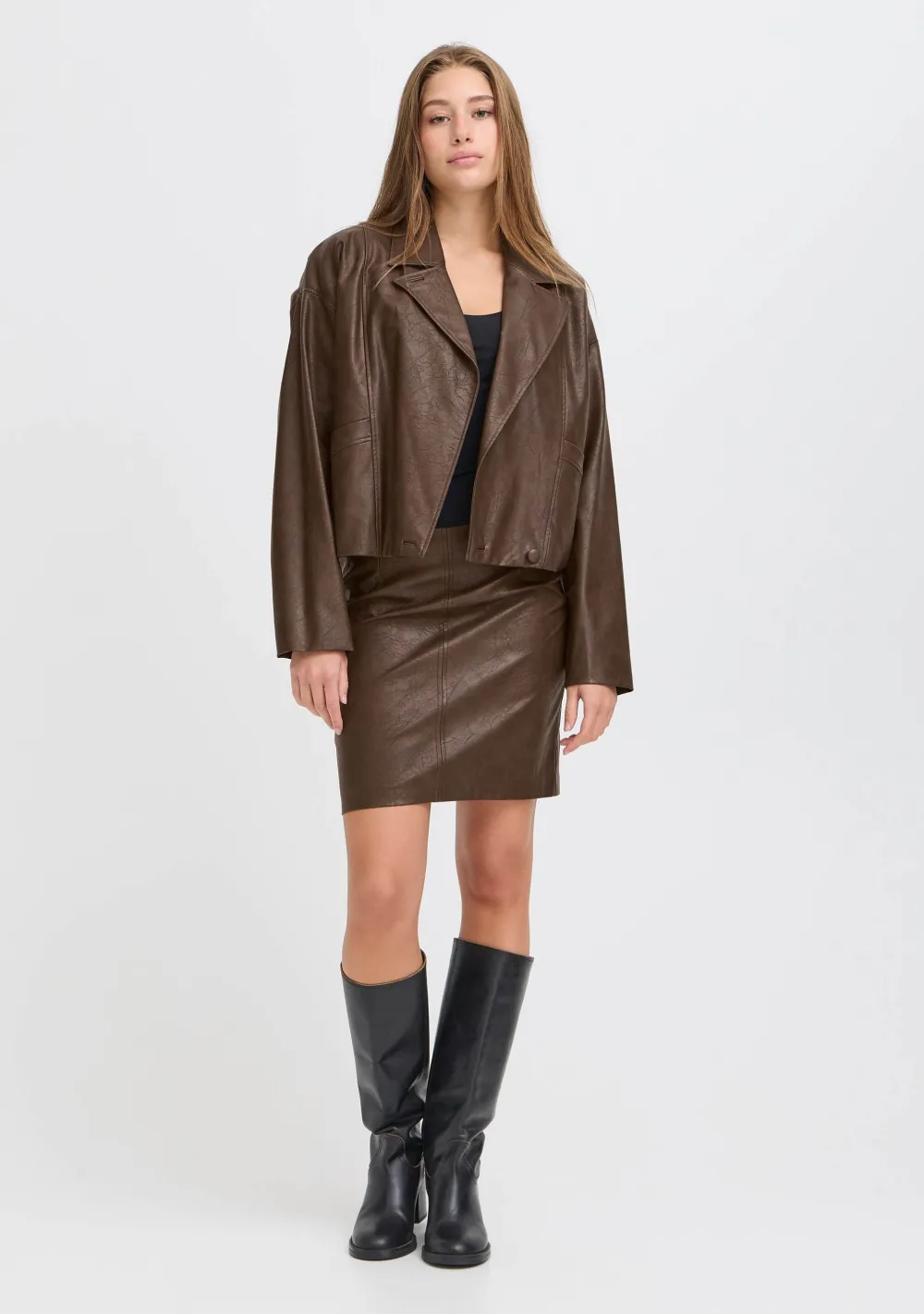 DAMES ICHI LEER/SUEDE JACK