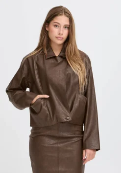 DAMES ICHI LEER/SUEDE JACK