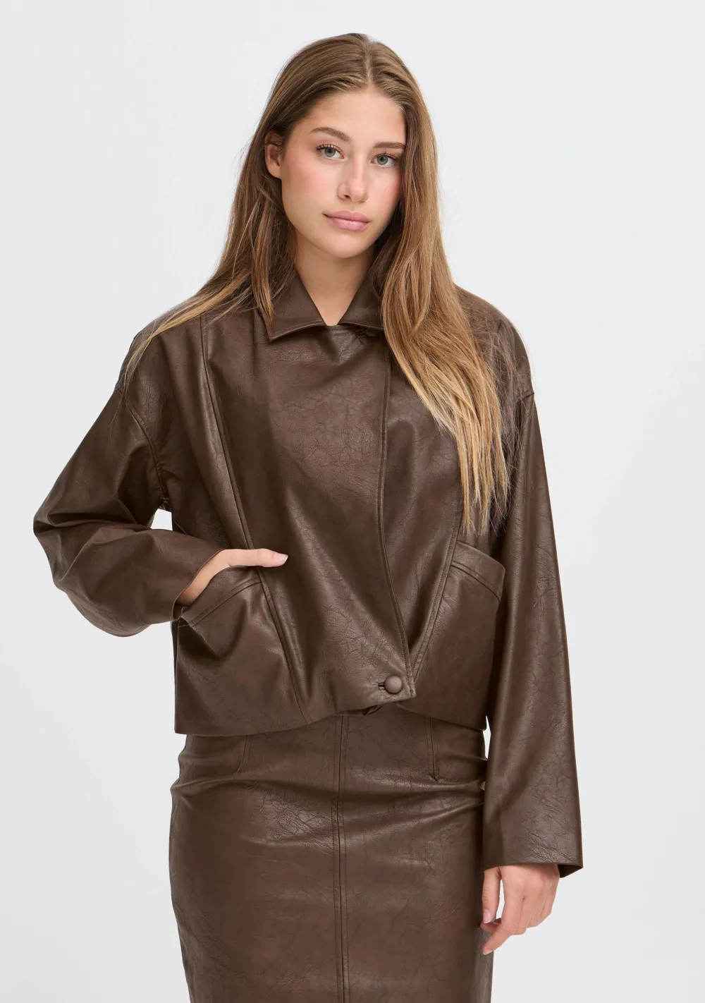 DAMES ICHI LEER/SUEDE JACK